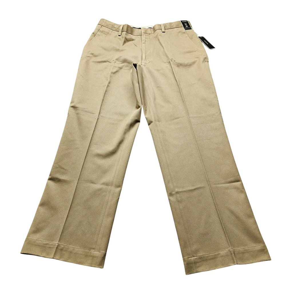 Alfani Performance Now Dress Pants Mens 34x30 Tan Khaki Flat Front Iron Free NEW